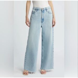 FRAME Le Low Baggy Wide Leg Jeans Light Wash Size 26